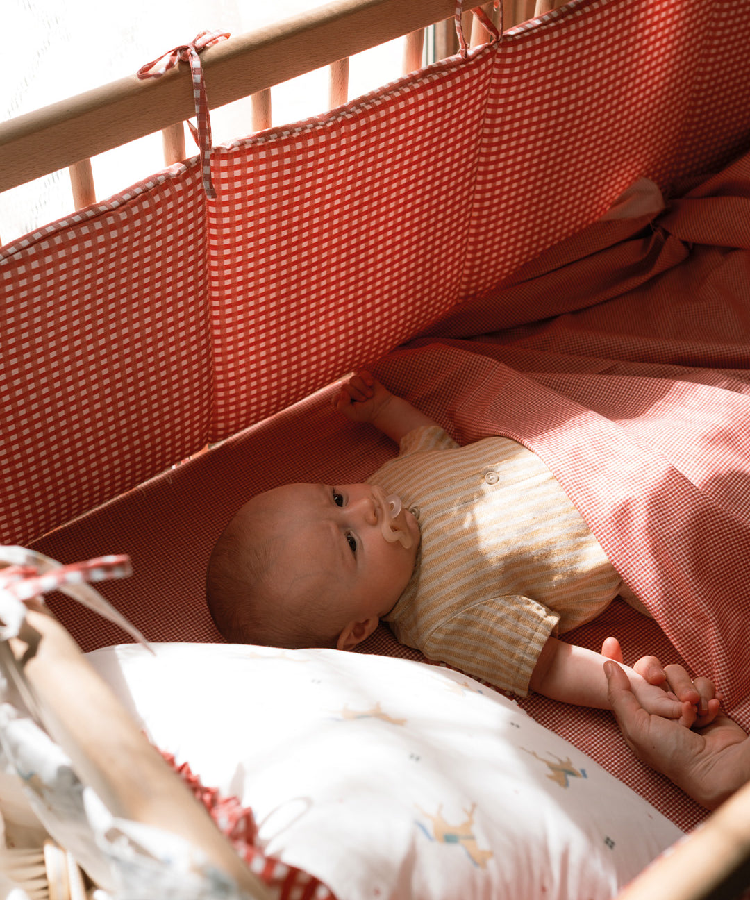 Crib bumper Red Gingham