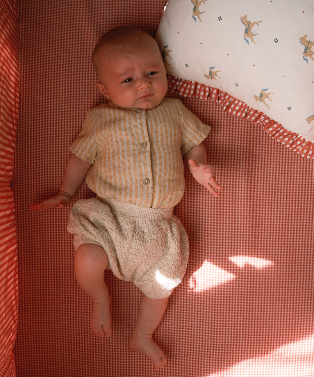 Crib fitted sheet 60x120 Mini Red Gingham